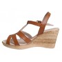 Sandale dama maro din piele naturala cu barete si platforma wedge S134M